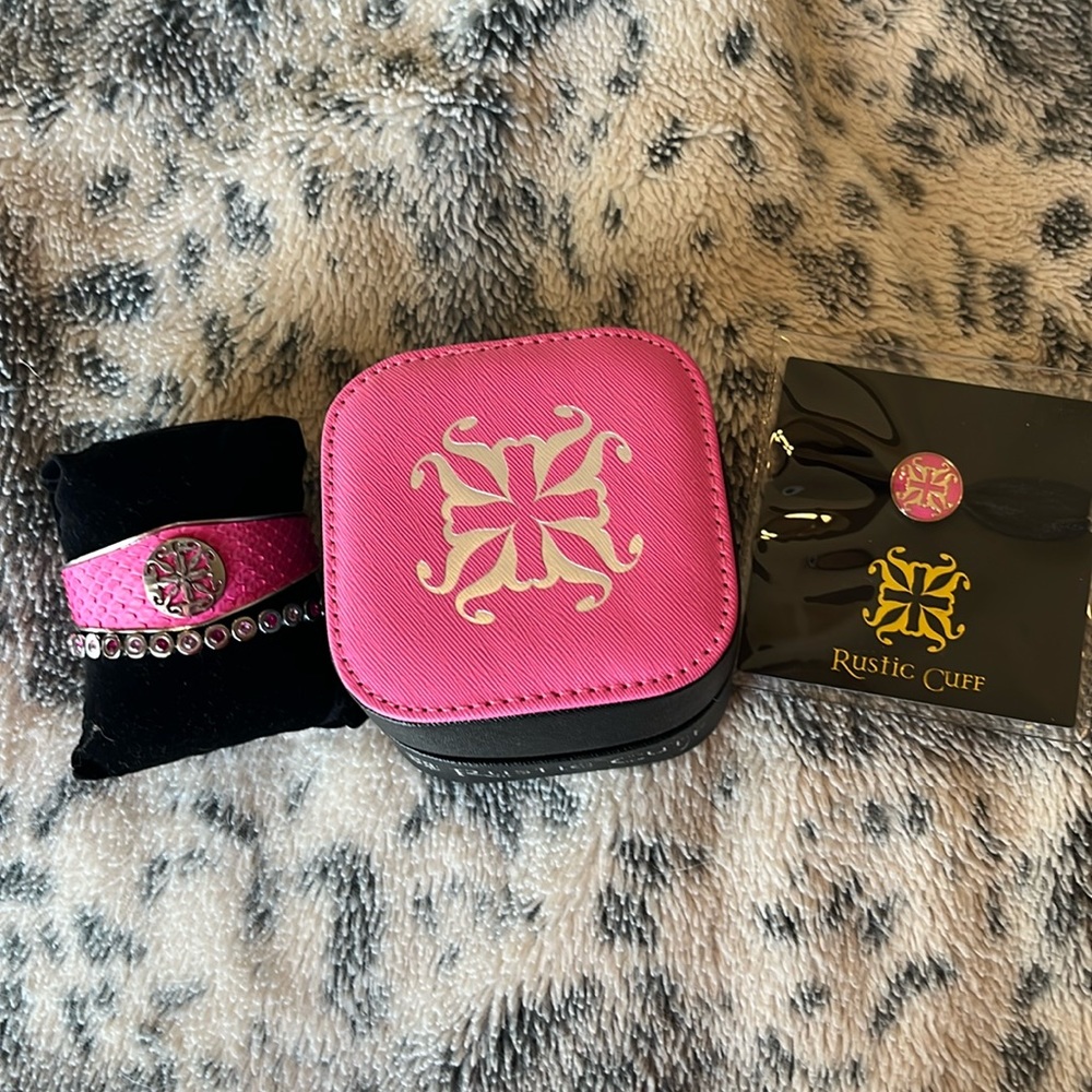 Rust Cuff Hot Pink Bracelets